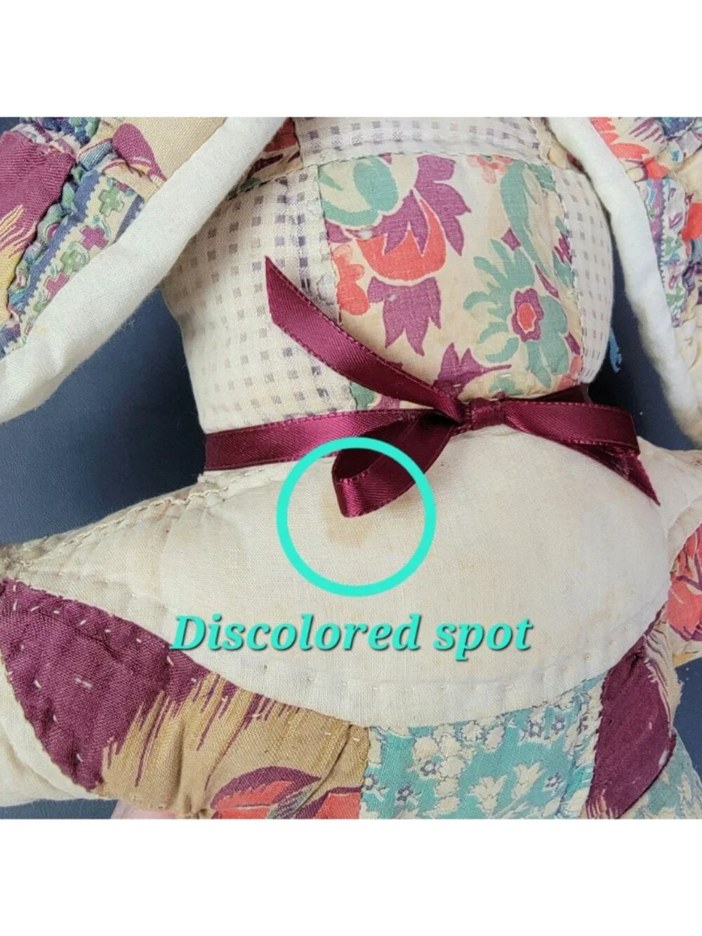 Vintage 70s Handmade Quilt Stuffed Animals Lot Child Bear Bunny Brown Pink Toys